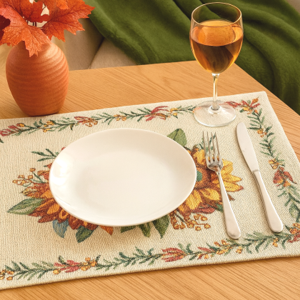 Prestieranie pod taniere, gobelínové 063C jesenný motív slnečnice