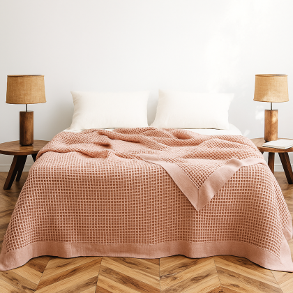 Bavlnený prehoz 220x240 cm Vaflový bežový