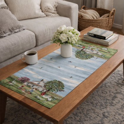 Gobelínový behúň - šerpa na stôl EDEN 1176 jar a leto