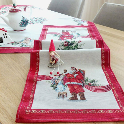 Vianočná gobelínová šerpa - behúň 1269 Santa Claus Vianočná gobelínová šerpa - behúň 1269 Santa Claus