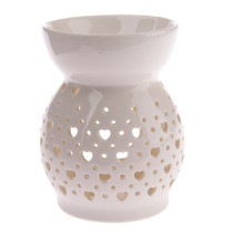Porcelánová aromalampa so srdiečkami, biela Porcelánová aromalampa so srdiečkami, biela