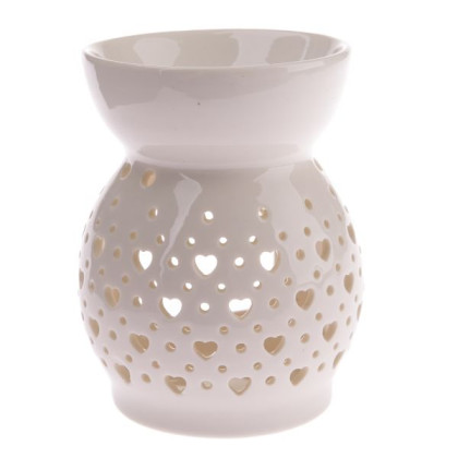 Porcelánová aromalampa so srdiečkami, biela Porcelánová aromalampa so srdiečkami, biela