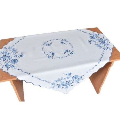 Vyšívaný modro biely obrus 85x85 cm cm CY5898M