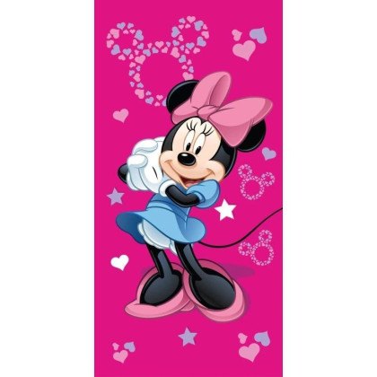 Detská plážová osuška Minnie pink 05