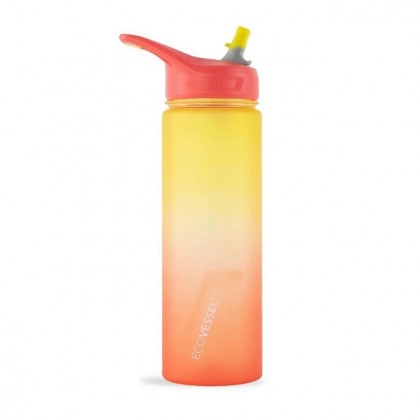 Športová plastová fľaša so slamkou Wave 700 ml - RISING SUN