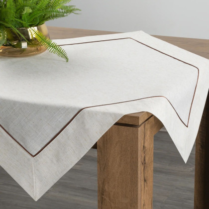 Obrus NATURA 85x85 cm s ozdobným prúžkom a s ľanom Obrus NATURA 85x85 cm s ozdobným prúžkom a s ľanom