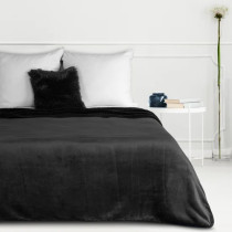 Deka ovečková TEDI 150x200 cm z jemného fleecu, čierna