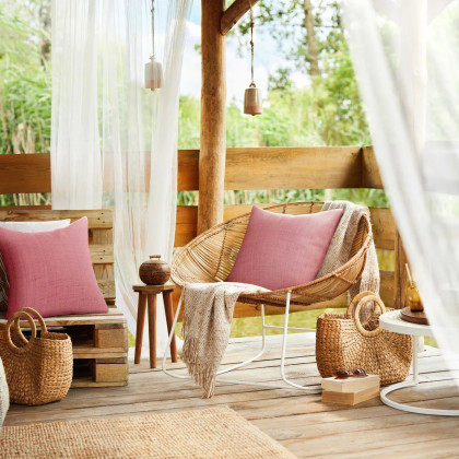 Záhradná nepremokavá obliečka na vankúšik GARDEN ružová