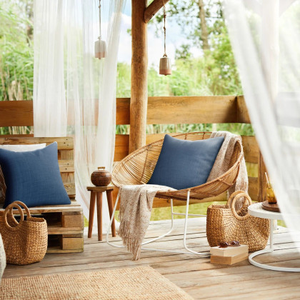 Záhradná nepremokavá obliečka na vankúšik GARDEN modrá