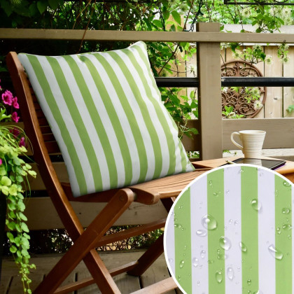 Záhradná nepremokavá obliečka na vankúšik GARDEN zelená s pruhmi