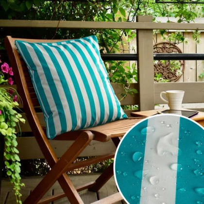 Záhradná nepremokavá obliečka na vankúšik GARDEN modrá s pruhmi
