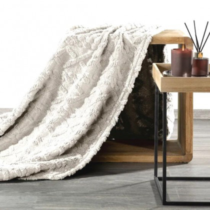 Deka BRAID s ozdobným vrkočom biela 200x220 cm