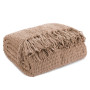 SUZI deka tkaná so strapcami a reliéfnym vzorom bežová