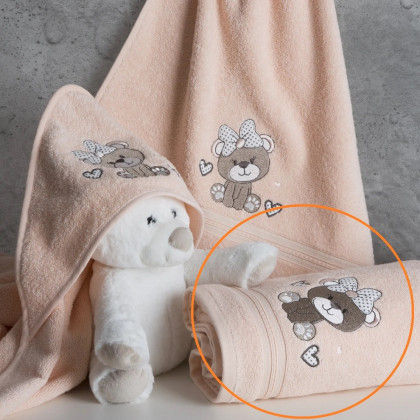 Bavlnený detský uterák 50x90 cm BABY 65 s nášivkou medvedíka Bavlnený detský uterák 50x90 cm BABY 65 s nášivkou medvedíka