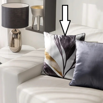 Zamatová obliečka na vankúš VELVET 167 rastlinnou potlačou a ozdobným lemovaním