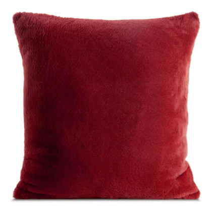 Obliečka na vankúš NINA 60x60 cm bordová z mäkkej kožušiny