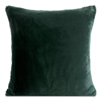 Obliečka na vankúš NINA 60x60 cm tmavozelená z mäkkej kožušiny