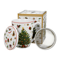 VIanočný porcelánový bylinkový hrnček - Vianočný stromček 0,36l so sitkom v krabičke VIanočný porcelánový bylinkový hrnček - Vianočný stromček 0,36l so sitkom v krabičke