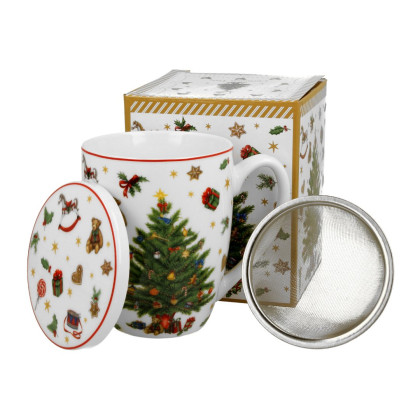 VIanočný porcelánový bylinkový hrnček - Vianočný stromček 0,36l so sitkom v krabičke VIanočný porcelánový bylinkový hrnček - Vianočný stromček 0,36l so sitkom v krabičke