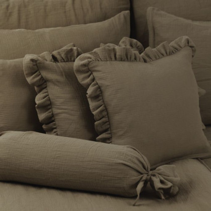 Posteľné obliečky Mušelín tmavohnedé