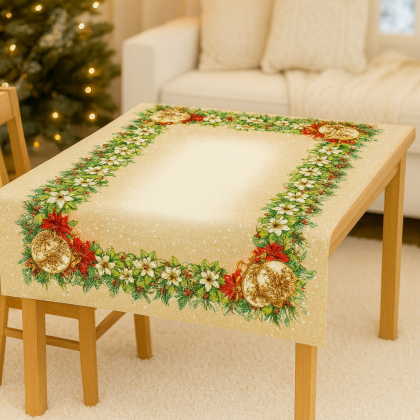 Vianočný gobelínový obrus 053V gule 140x210 cm Vianočný gobelínový obrus 053V gule 140x210 cm