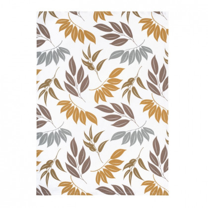 Kuchynské utierky Dekoro vetvičky s listami okrová sivá 92044