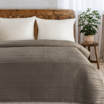 Jednoduchý prehoz TARA tmavo bežový - 170x210 cm Jednoduchý prehoz TARA tmavo bežový - 170x210 cm