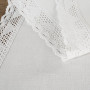 Vyšívaný biely behúň s krajkou 35x140 cm NATALI