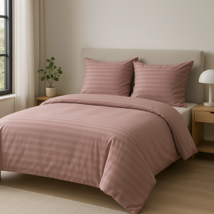Posteľné obliečky damaškové Prúžok pudrové