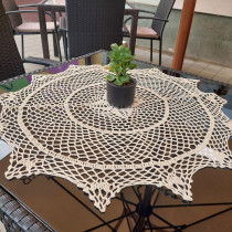 Háčkovaný - krajkový obrus 60 cm kruh, natur 21 Háčkovaný - krajkový obrus 60 cm kruh, natur 21
