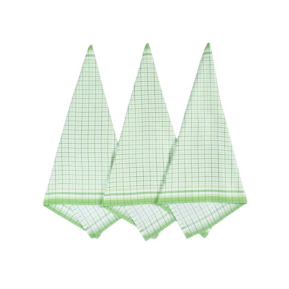 Bambusové bavlnené 3ks kuchynské utierky 27 malá kocka zelená Bambusové bavlnené 3ks kuchynské utierky 27 malá kocka zelená