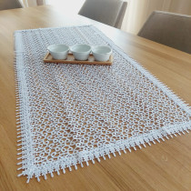 Krajkový behúň - šerpa na stôl, 058 biela