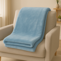 Deka SLEEP WELL mikroflanel uni hladka svetlo modrá