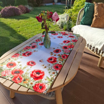 Kvietkový behúň - šerpa na stôl 40x140 cm, 2200 divé maky Kvietkový behúň - šerpa na stôl 40x140 cm, 2200 divé maky