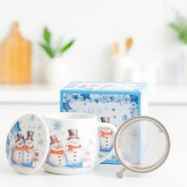 Vianočny porcelánový hrnček bylinkový Snehuliaci 0,43l Vianočny porcelánový hrnček bylinkový Snehuliaci 0,43l