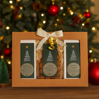 Darčekový čajový balíček s mandlami Veselé Vianoce
