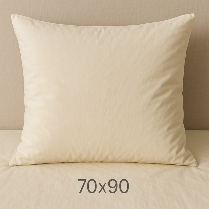 Angín - obliečka na vankúš s otvorom na plnenie perím smotanová