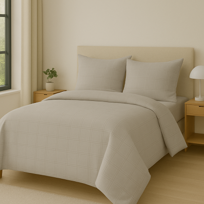 Posteľné obliečky damaškové Square sivohnedé