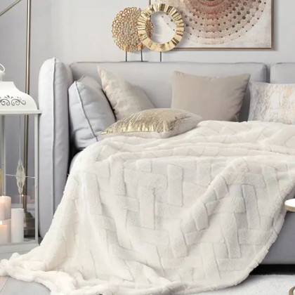 Deka CARO biela 150x200 cm