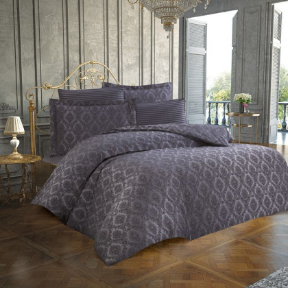 Posteľné obliečky bambusový damašok Finezza - antracitová