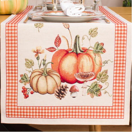 Gobelínová šerpa-behúň HARVEST, jesenný motív s dyňou