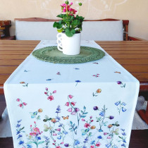 Jemná šerpa - behúň s s potlačou 40x90 cm, 1729 lúčne kvety