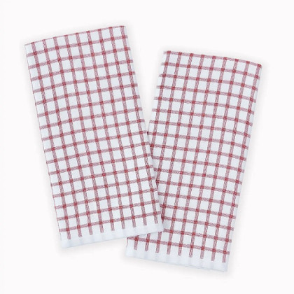 Kuchynské utierky froté Kocky červené 2ks