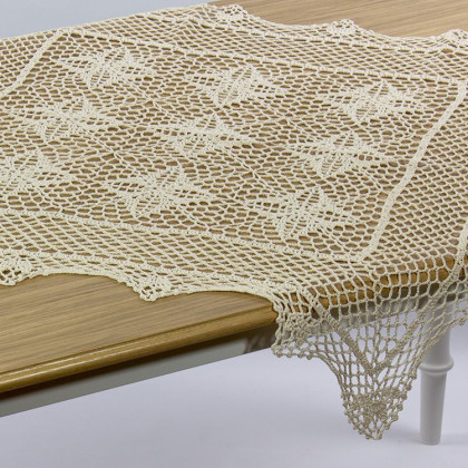 Háčkovaný - vyšívaný obrus 85x85 cm, štýl BOHO 021 Háčkovaný - vyšívaný obrus 85x85 cm, štýl BOHO 021