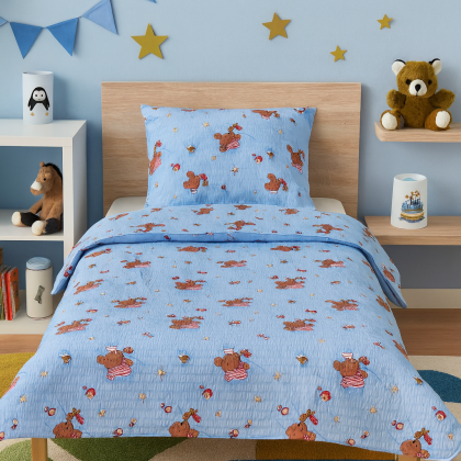 Posteľné obliečky krepové 115A modré do postieľky aj do škôlky