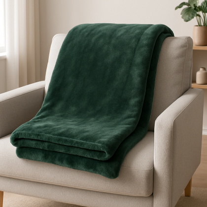 Deka Entuzia - mikroflanel - tmavozelená