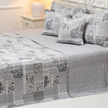 Prešívaný prehoz - DELUXE PATCHWORK šedý romantic Prešívaný prehoz - DELUXE PATCHWORK šedý romantic