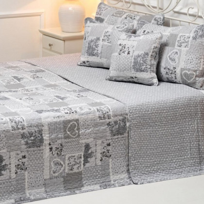 Prešívaný prehoz - DELUXE PATCHWORK šedý romantic