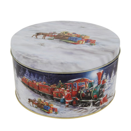 Dóza na vianočné pečivo Santa Express okrúhla 20cm Dóza na vianočné pečivo Santa Express okrúhla 20cm