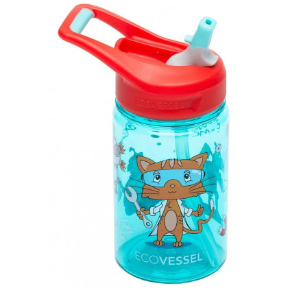 Detská plastová fľaša so slamkou SPLASH 355 ml - Science Cat